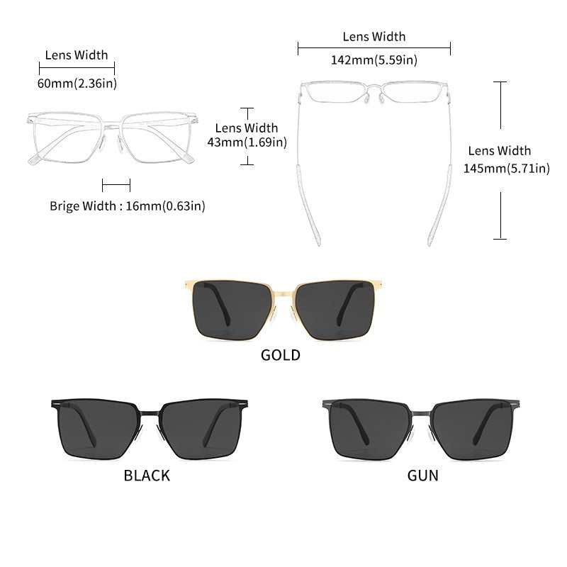 Men's Polarized Sunglasses - Aluminum Magnesium Frame UV400 Driving Shades - HalleBeauty